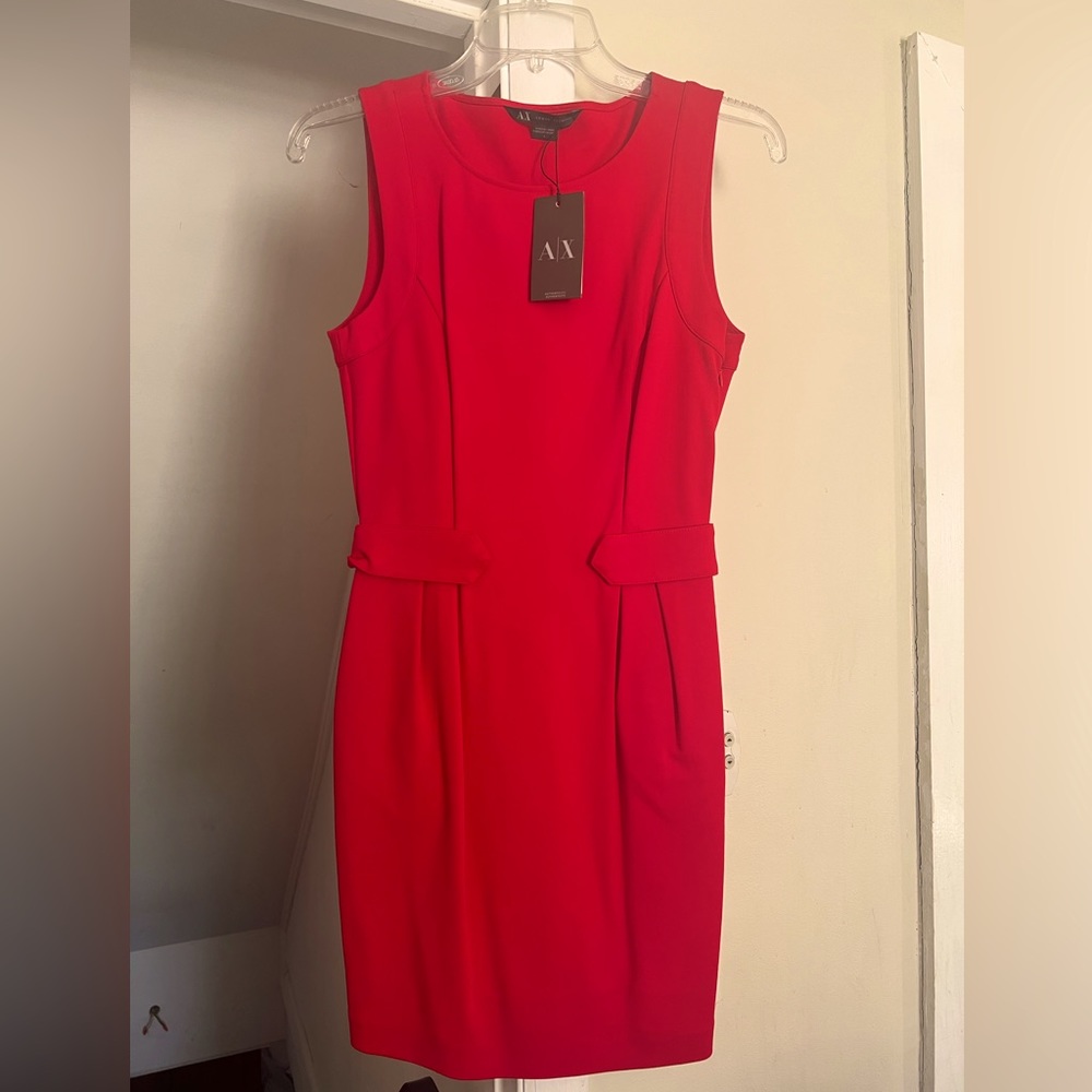 NWT ARMANI EXCHANGE RED MIDI DRESS